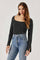 Sticky add to cart - Marina Embellished Square Neck Sweater