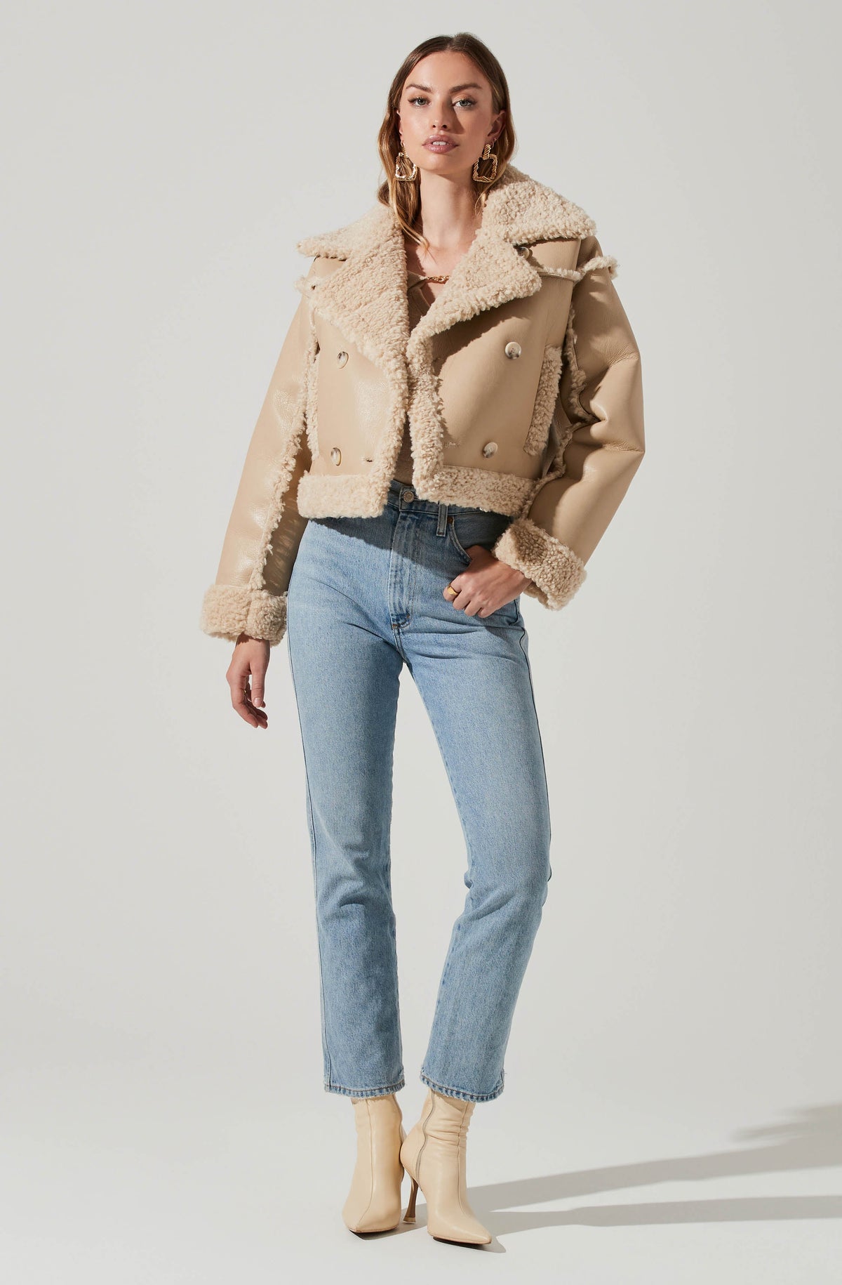 Luciana Faux Leather Shearling Jacket – ASTR The Label