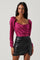 Sticky add to cart - Katija Satin Cowl Neck Puff Sleeve Top