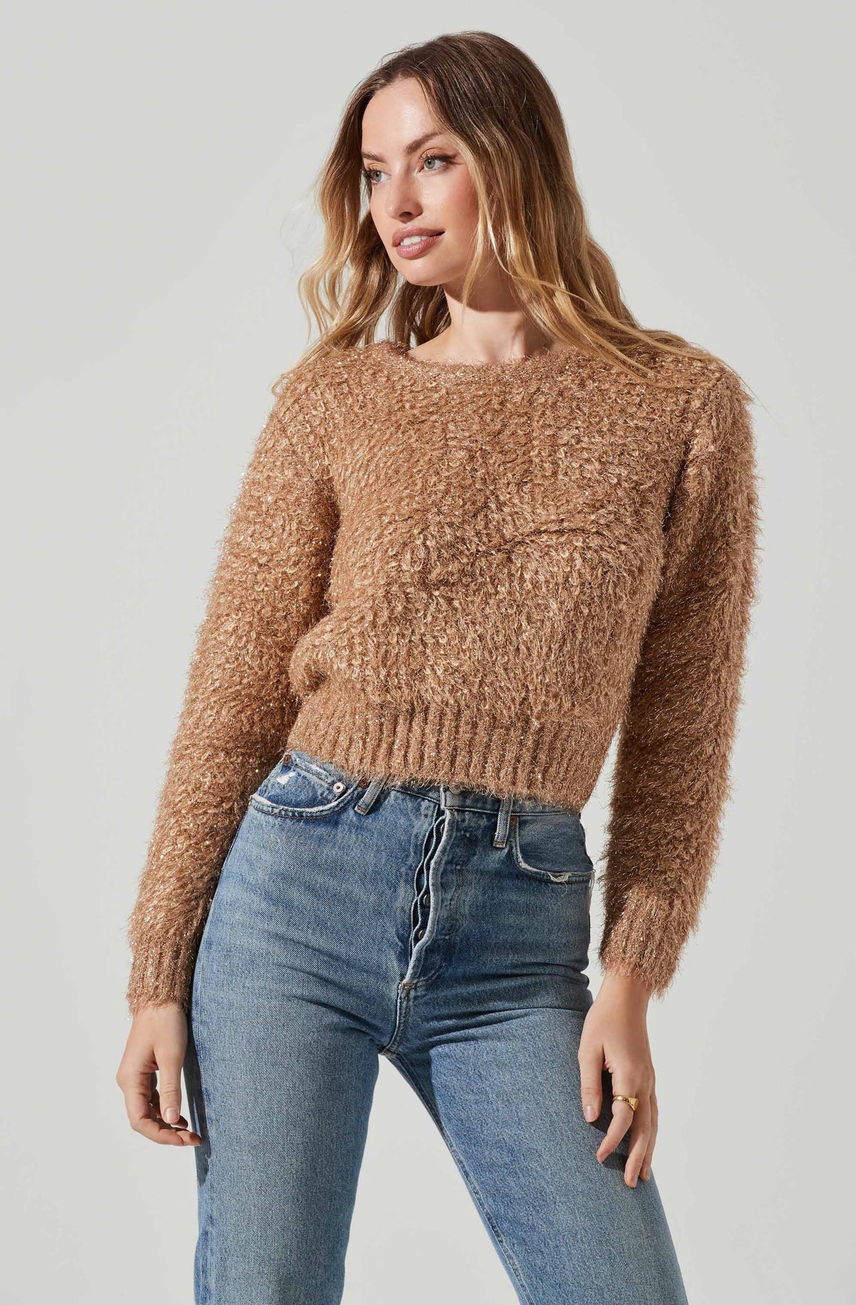 Alma Metallic Knit Sweater