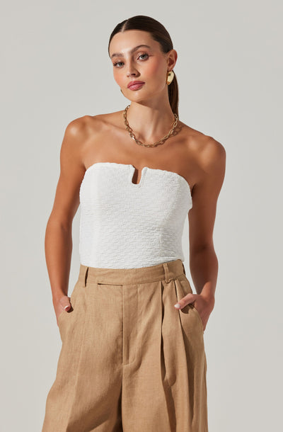 Kenya Textured Strapless Top