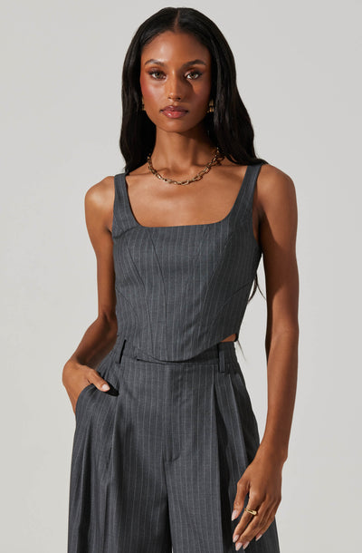 Nivia Pinstripe Corset Top