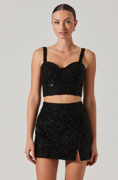 Suiren Sequin Bustier Crop Top