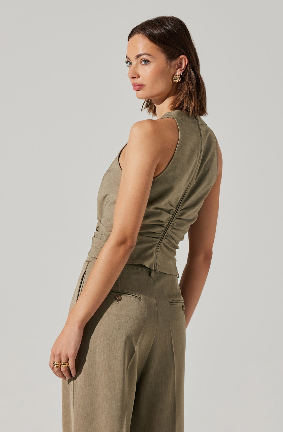 Astr the label tie waist crop jumpsuit on sale