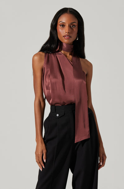 Partia Scarf Detail Asymmetric Top