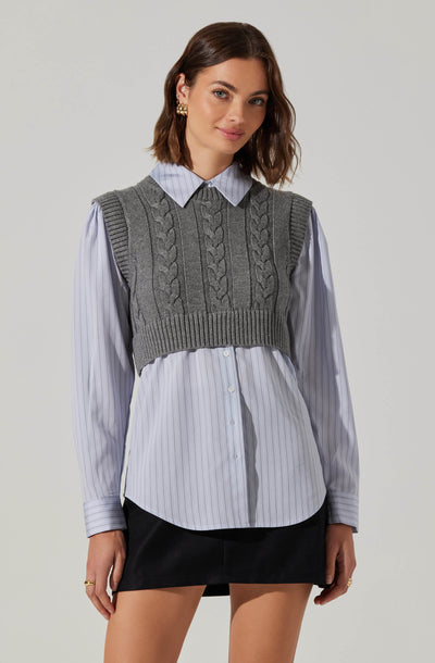 Flannery Layered Cable Combo Shirt