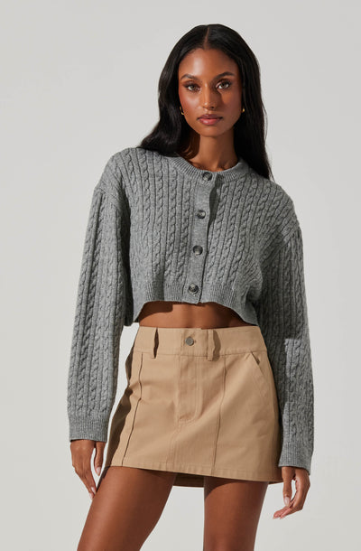 Sebille Cropped Cable Cardigan