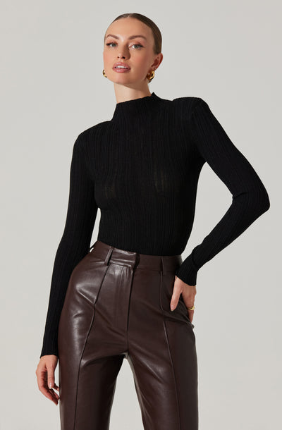 Roslin Ribbed Mock Neck Sweater