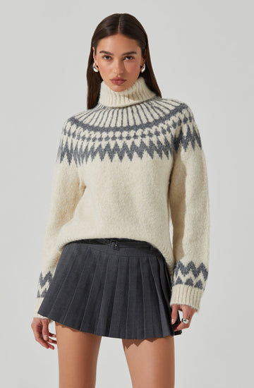 Leka Fair Isle Turtleneck Sweater