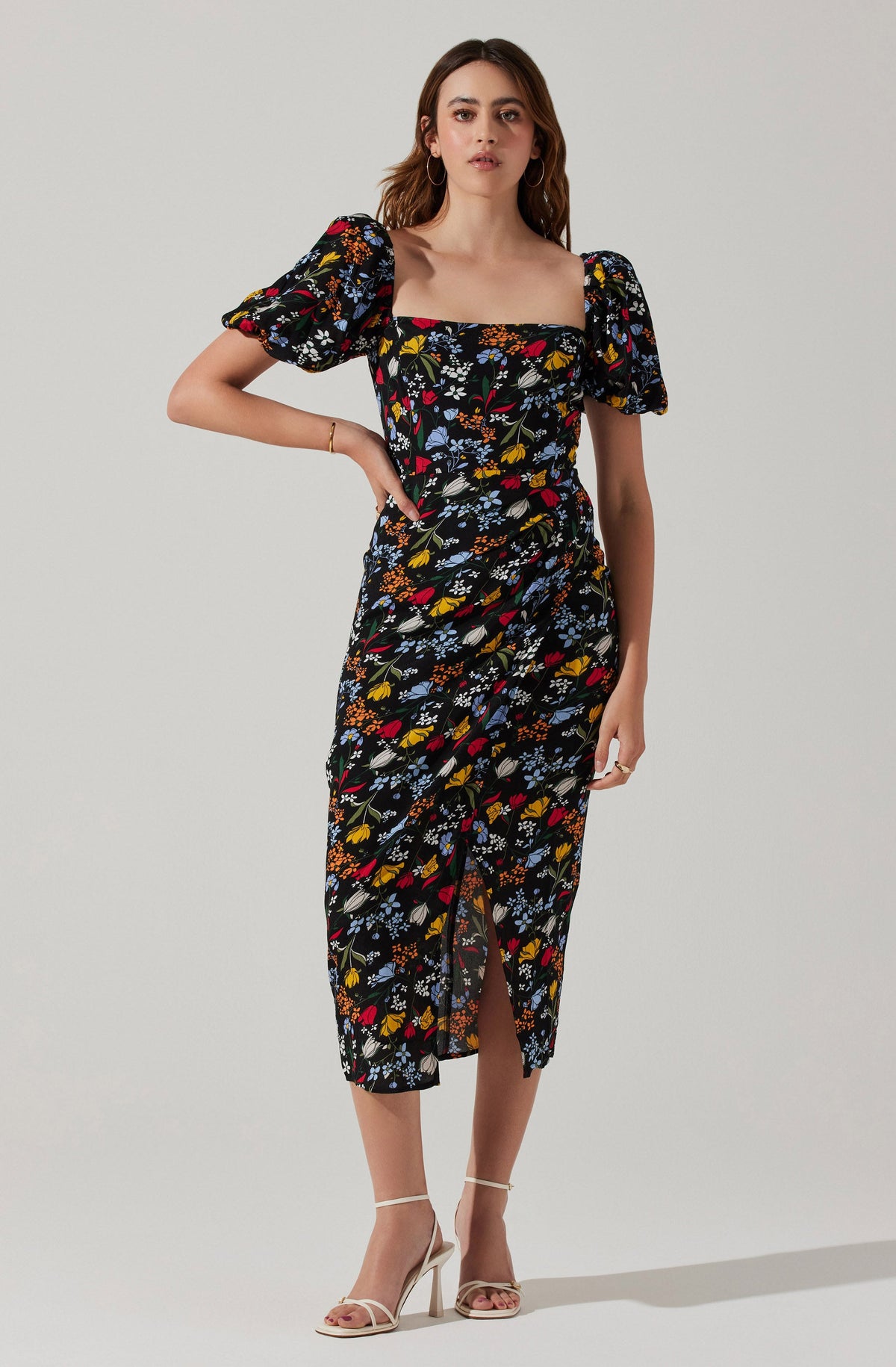 Buy Green Crepe Printed Floral Motifs High Neck Slit Dress For Women by  Limerick by Abirr N' Nanki Online at Aza Fashions.
