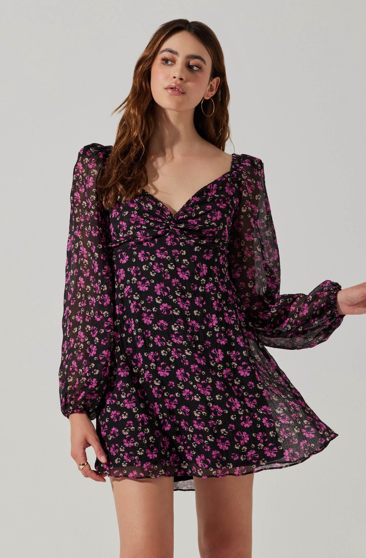 Long Sleeve A-line Mini Dress – ASTR The Label