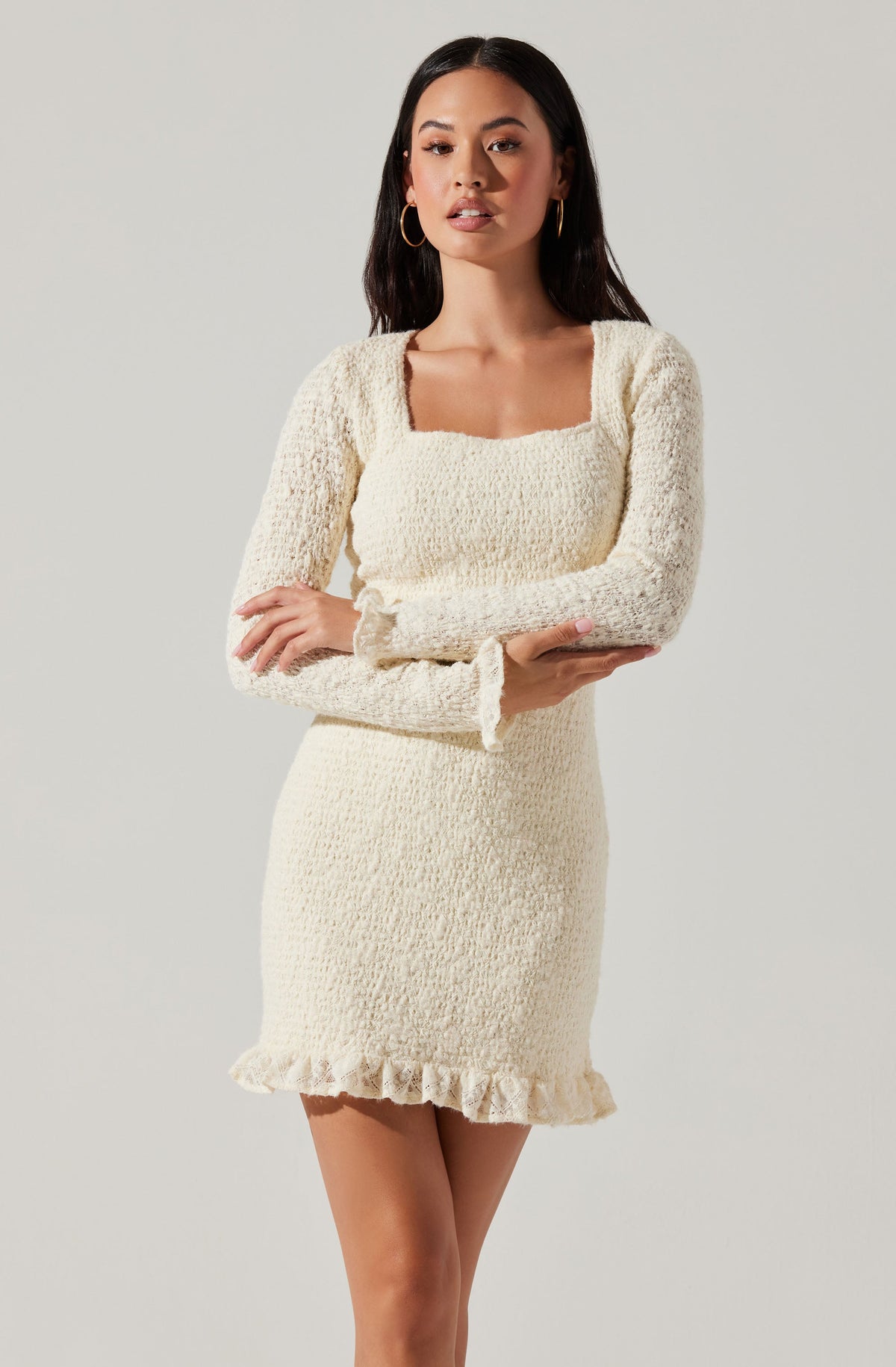 Larna Contrast Mesh Mini Sweater Dress – ASTR The Label