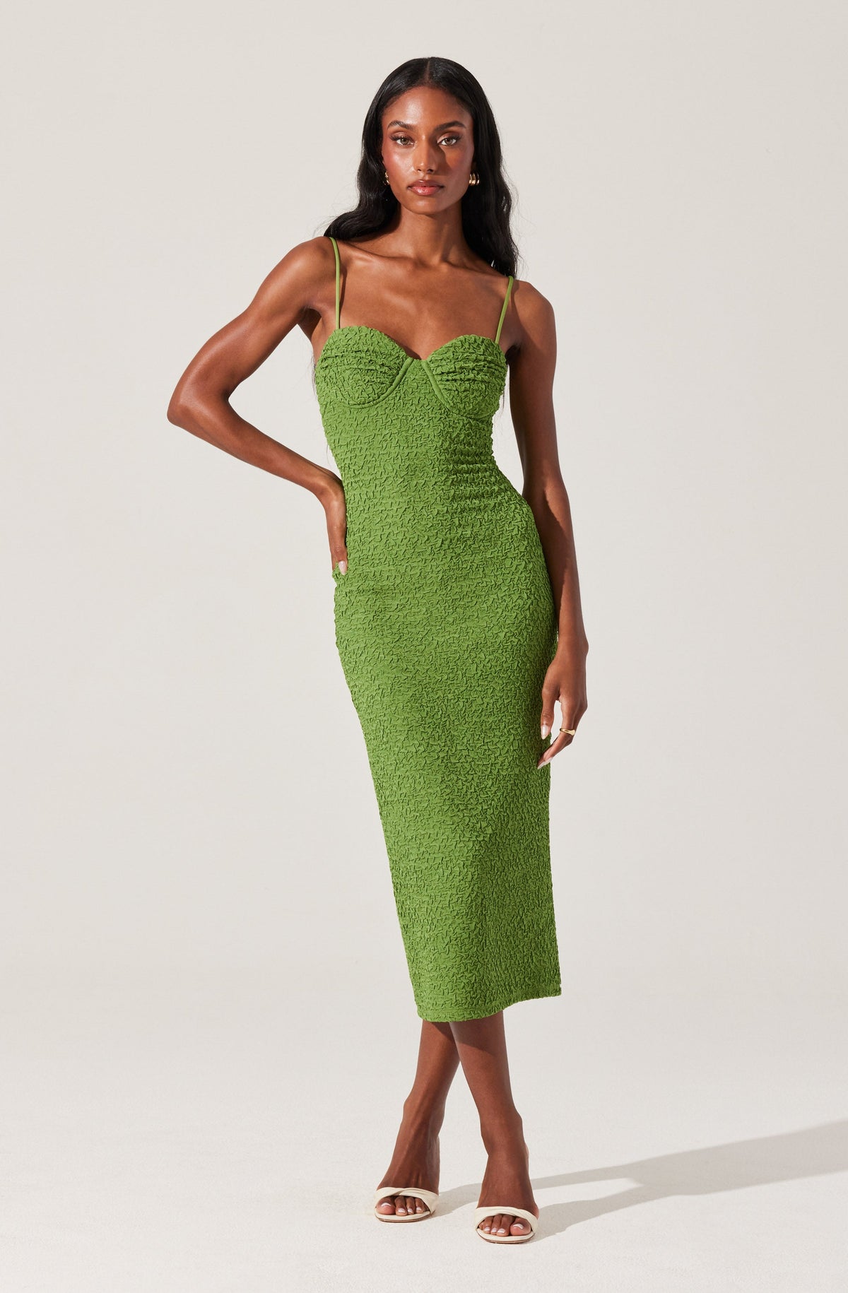 Textured Bustier Midi Dress ASTR the Label