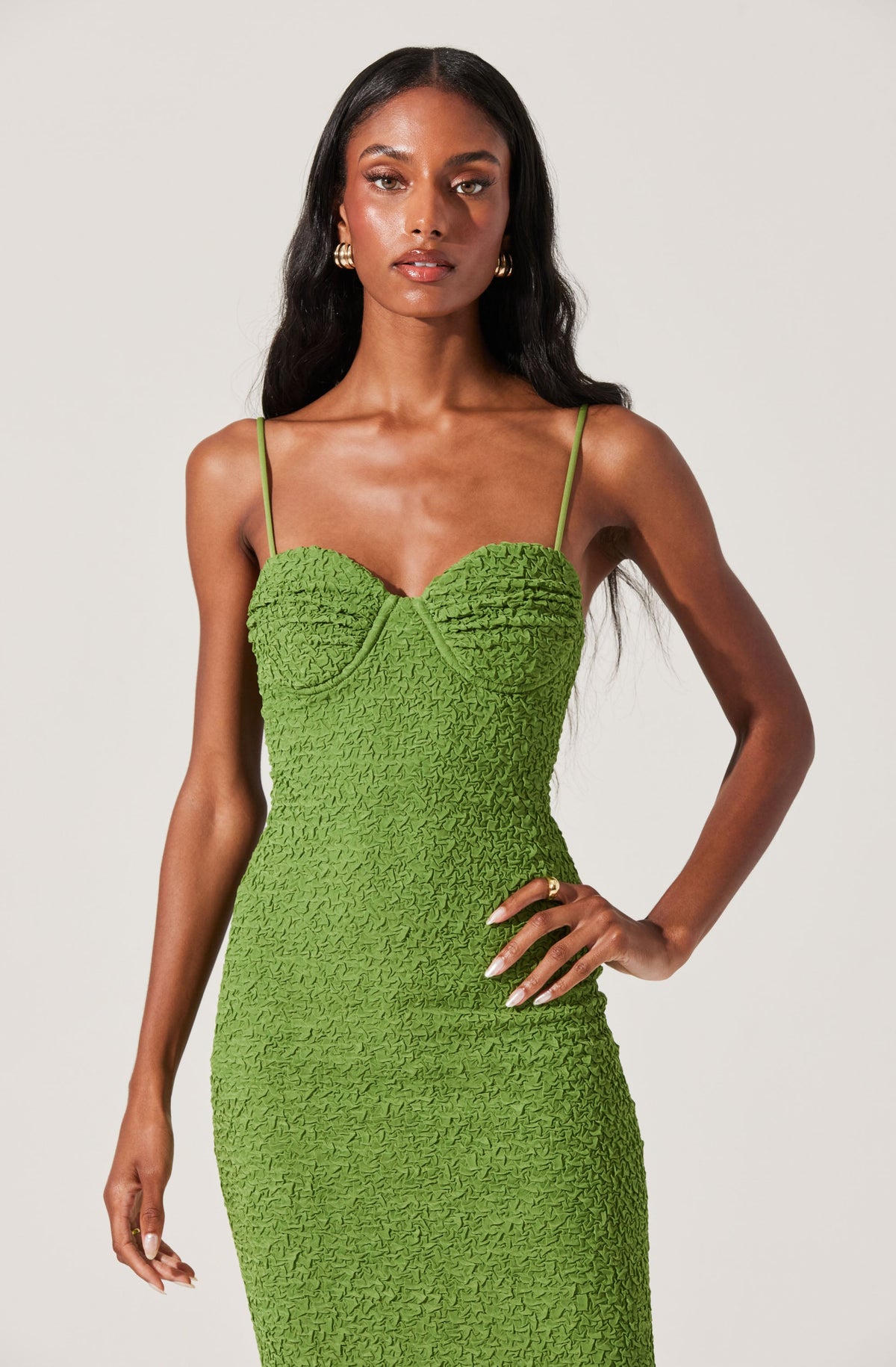 Textured Bustier Midi Dress ASTR the Label