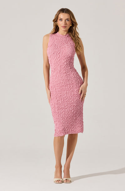 Textured Bodycon Midi Dress