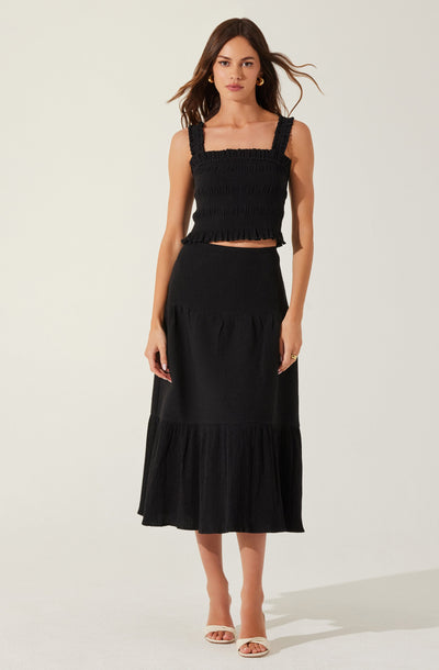 Tiered Midi Skirt