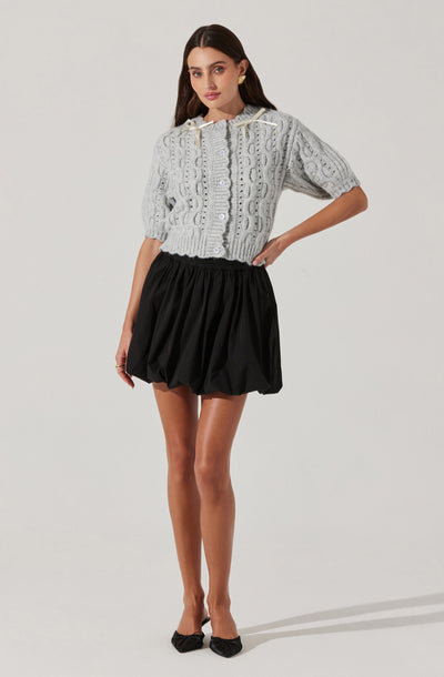 Poplin Bubble Mini Skirt