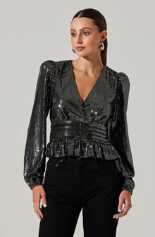 Sequin on sale peplum jacket