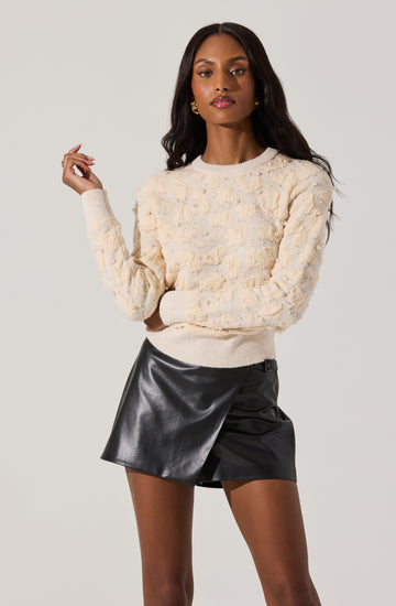 Pearl Textured Knit Sweater