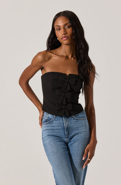 Strapless Bow Bustier Top