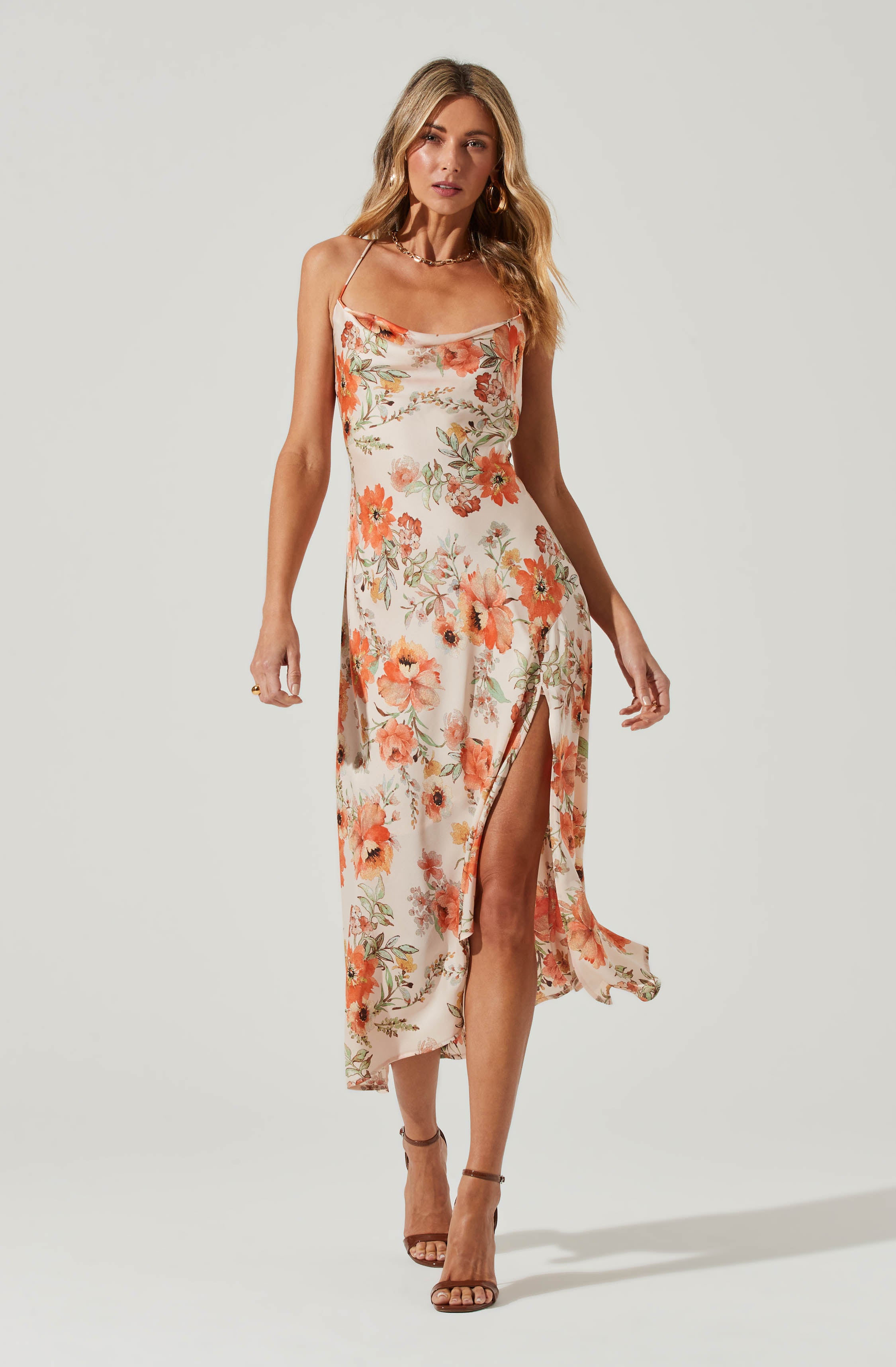 Astr the label gaia floral store midi dress