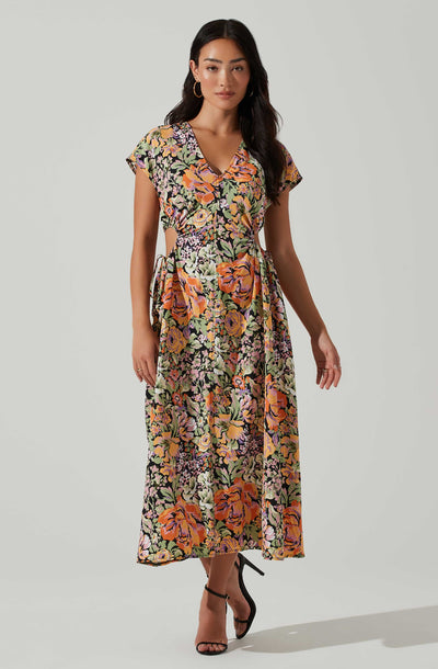 Miranda Floral Print Midi Dress