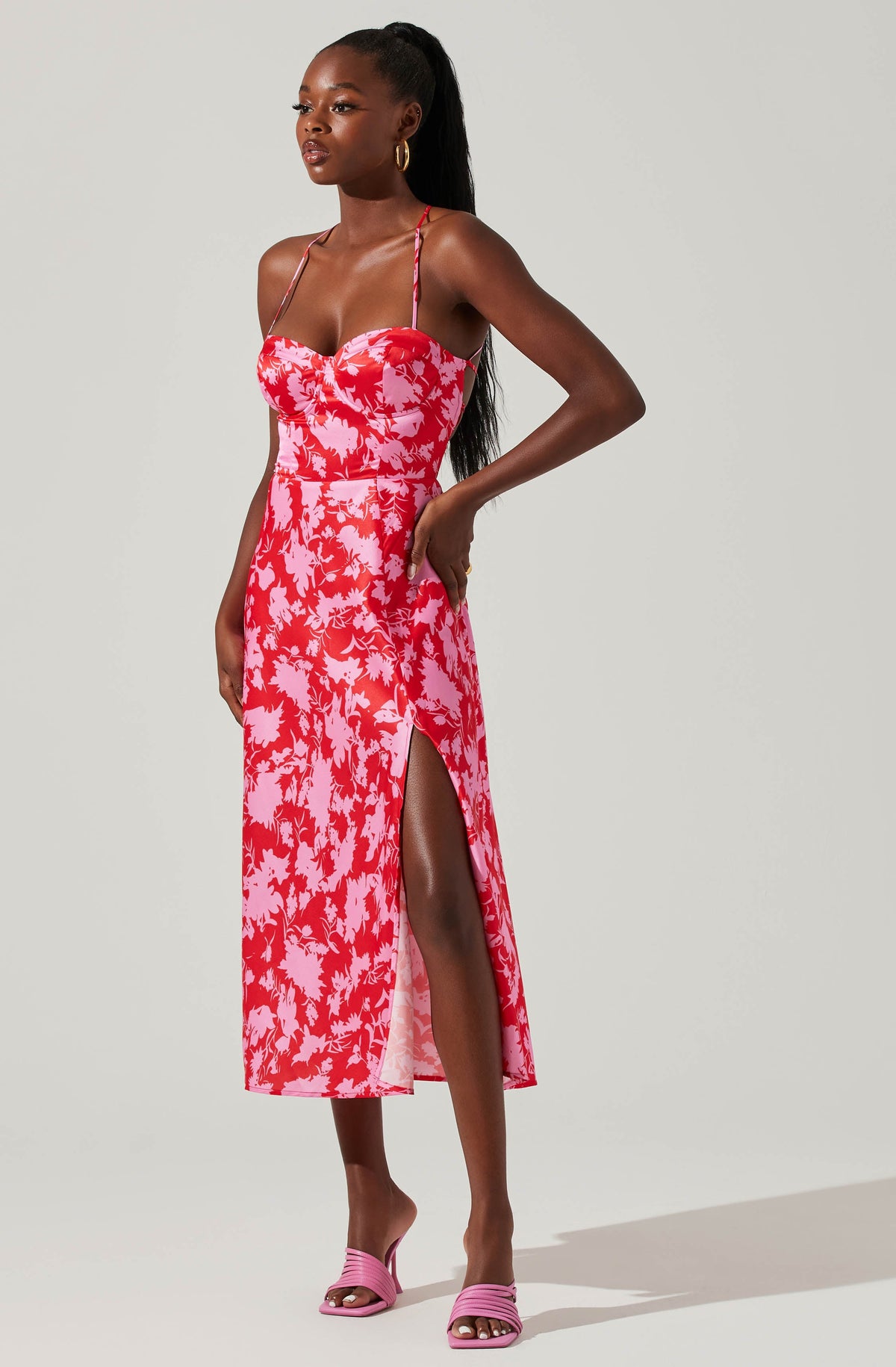 Floral Print Eyelet Strap Dress - Women - Ready-to-Wear