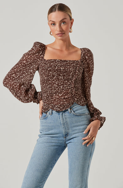 Tonina Floral Puff Sleeve Top – ASTR The Label