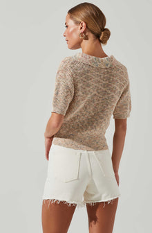 Cambria Collared Short Sleeve Knit Sweater – ASTR the Label