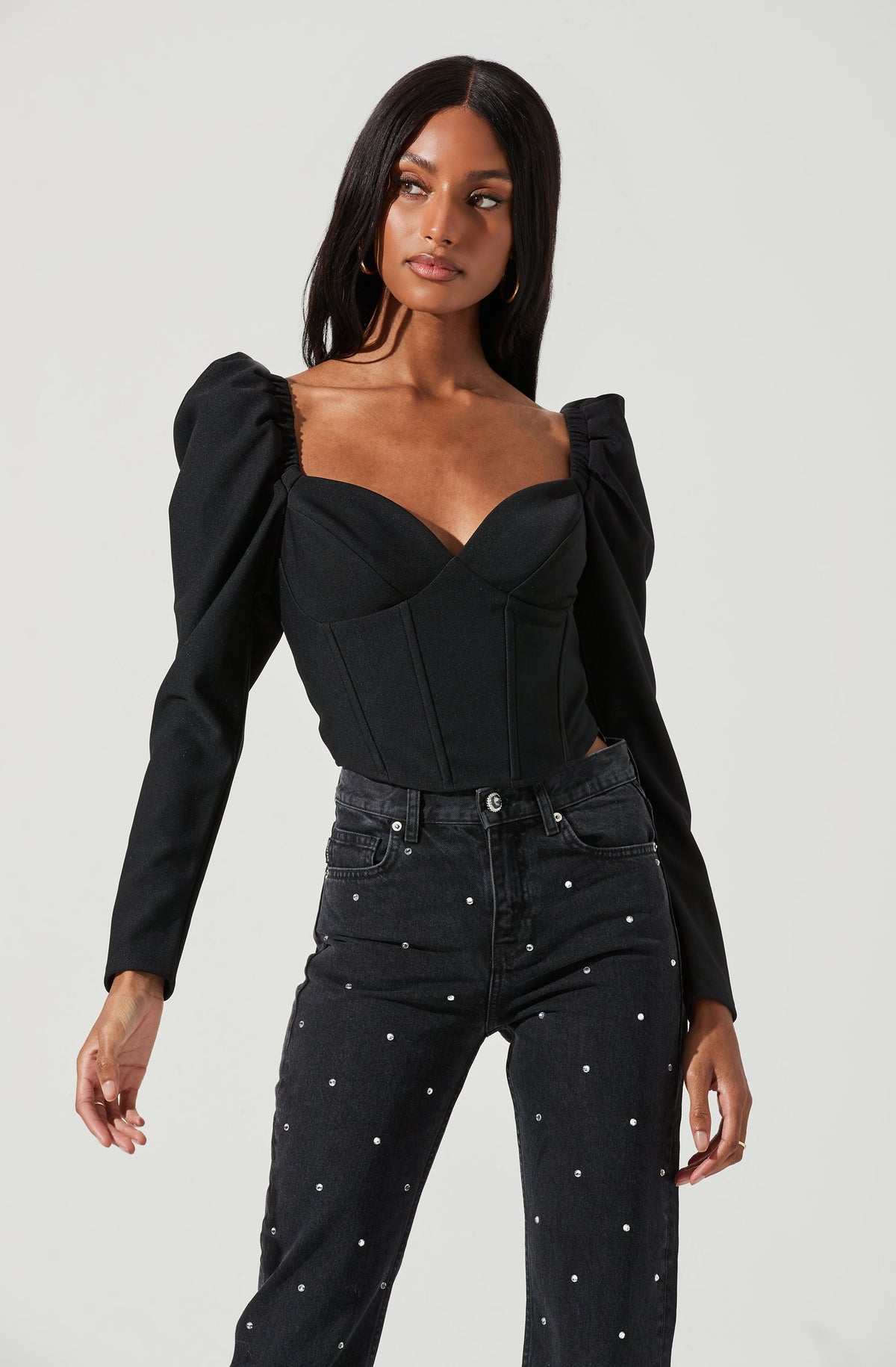 Betty Puff Sleeve Sweetheart Neck Top – ASTR The Label