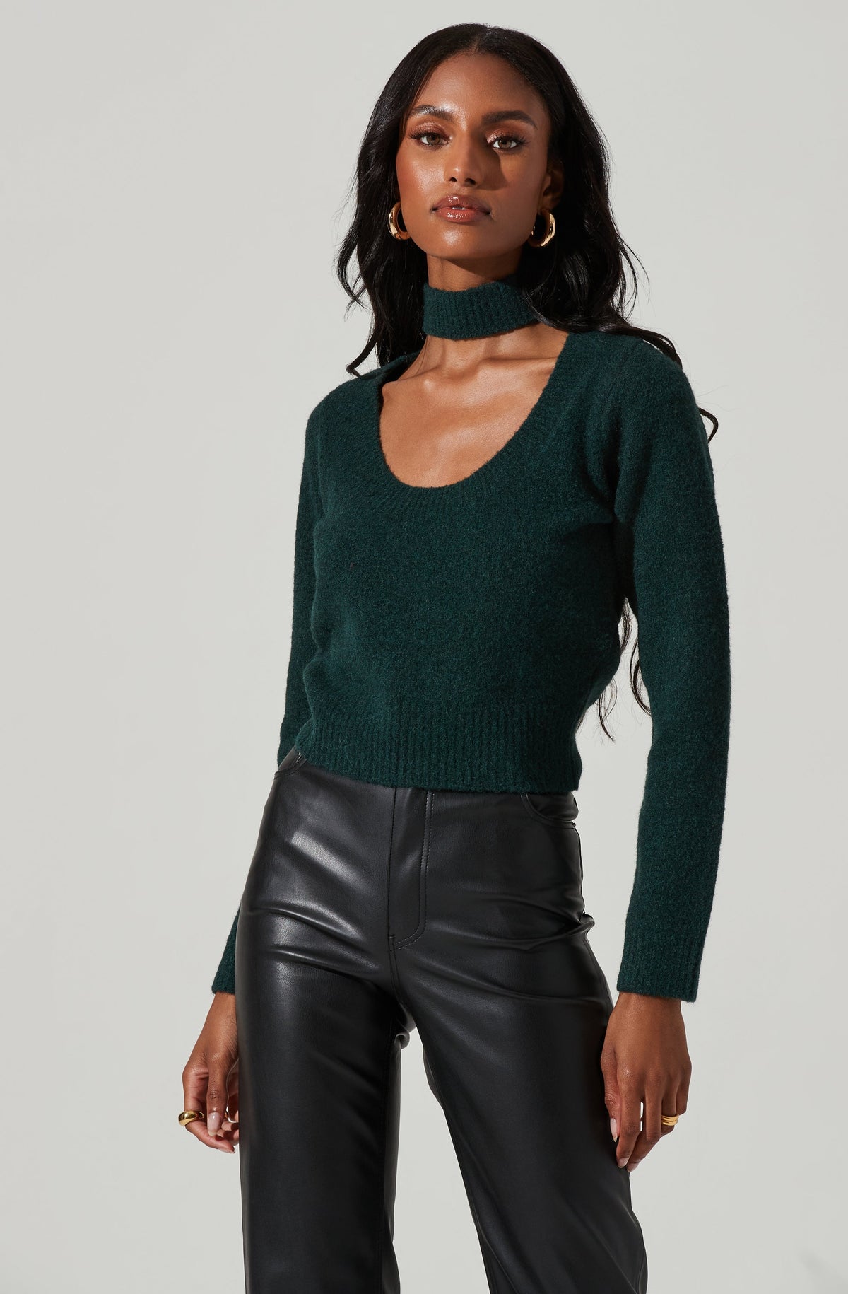 Mock neck 2024 cutout sweater