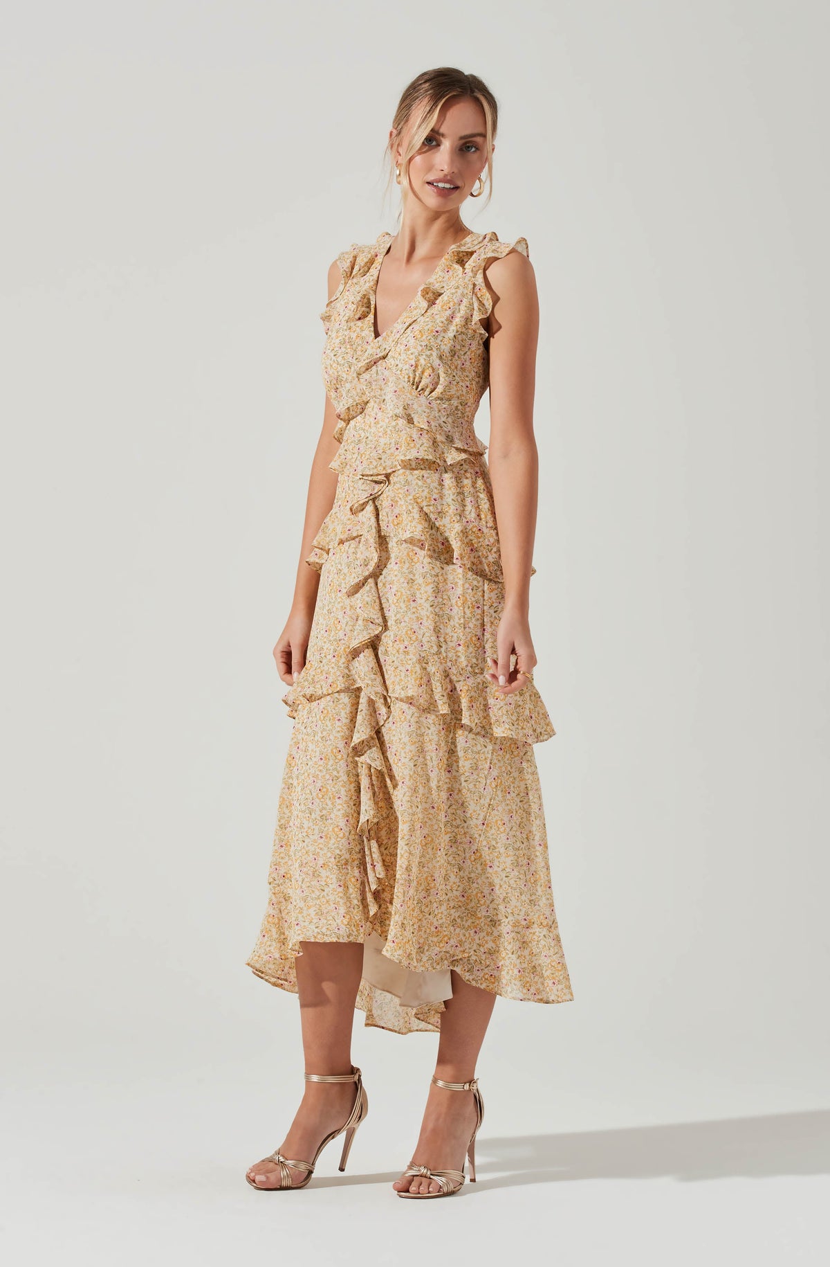 Allie Floral Ruffle Maxi Dress – ASTR The Label