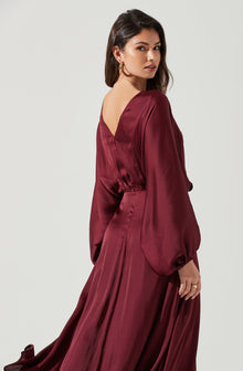 Hazel Satin Dolman Sleeve Dress - Adorn Boutique