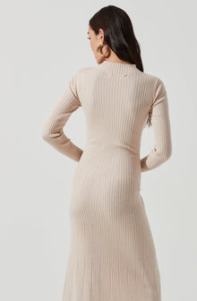 Astr The Label Abilene Turtleneck Long Sleeve Sweater Midi Dress - Xs