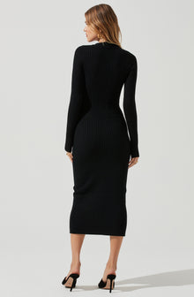 Long Sleeve Twist Front Sweater Dress