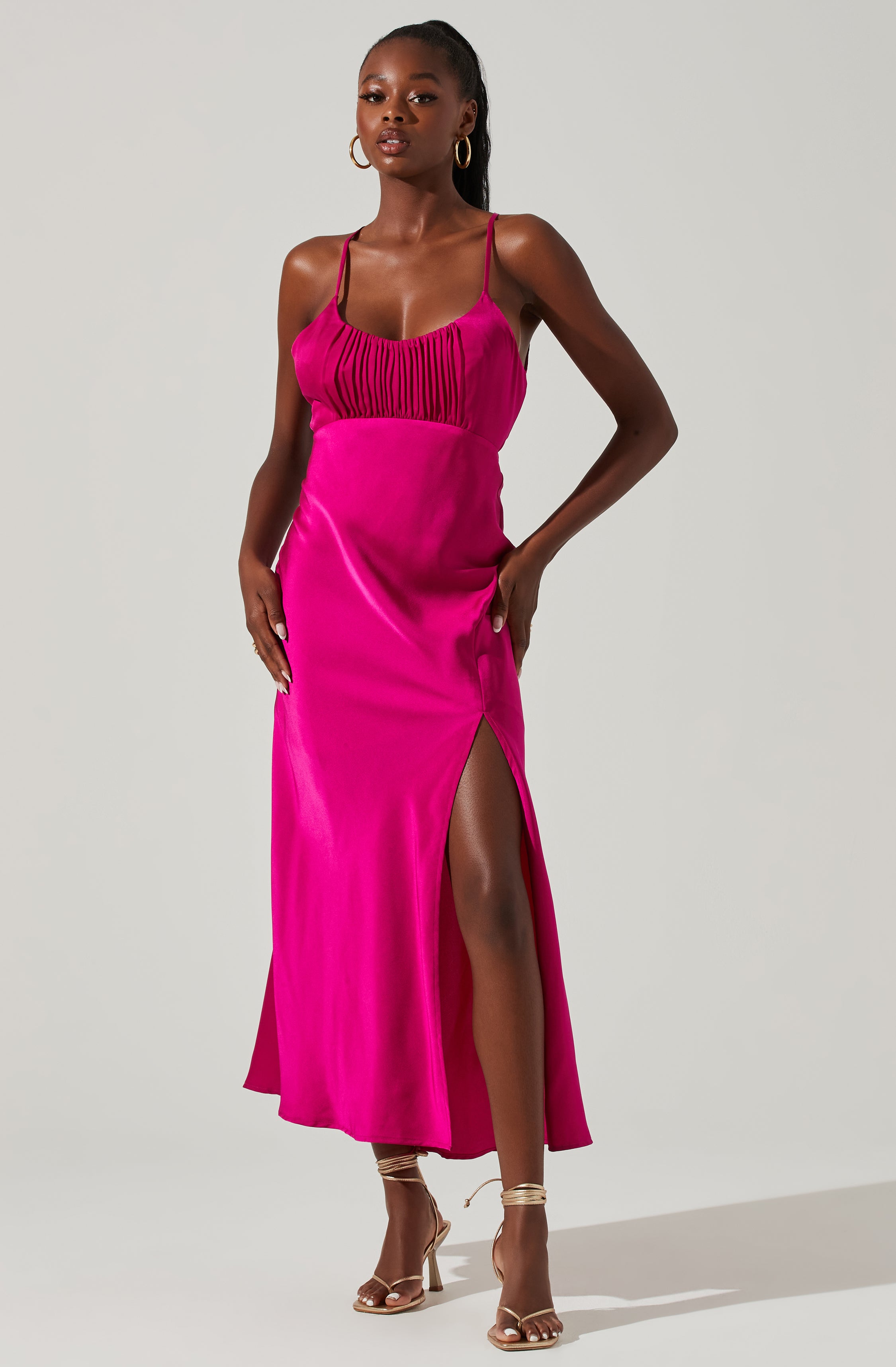 Fuchsia pink outlet maxi dress