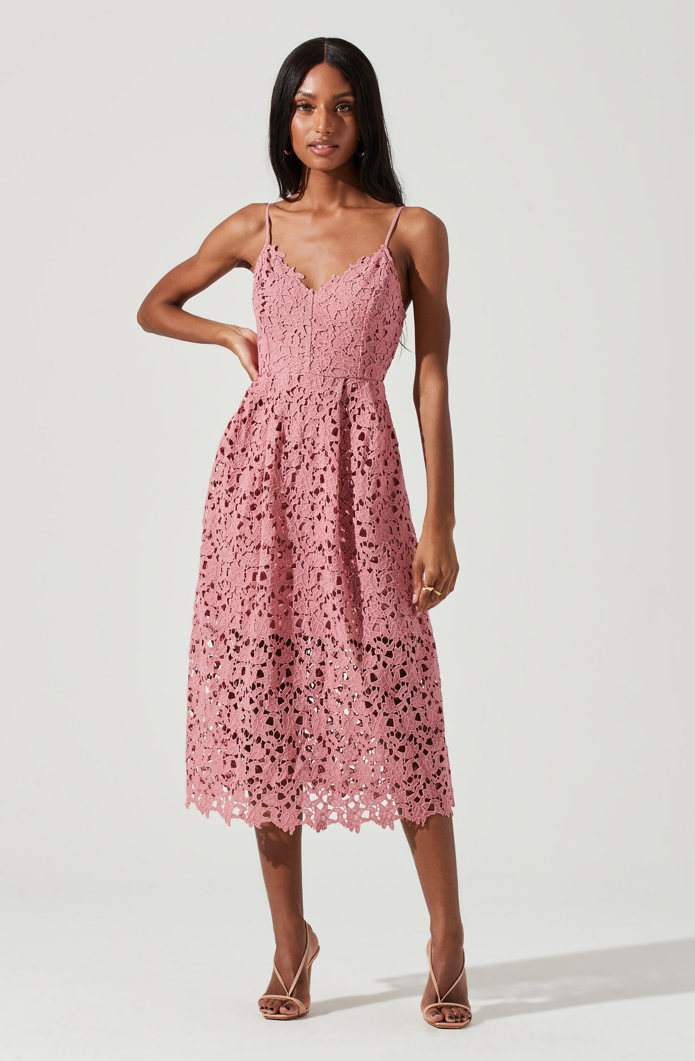 Lace A Line Midi Dress ASTR the Label