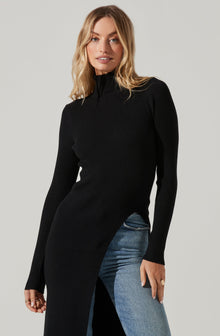 Hi Slit Turtleneck Sweater