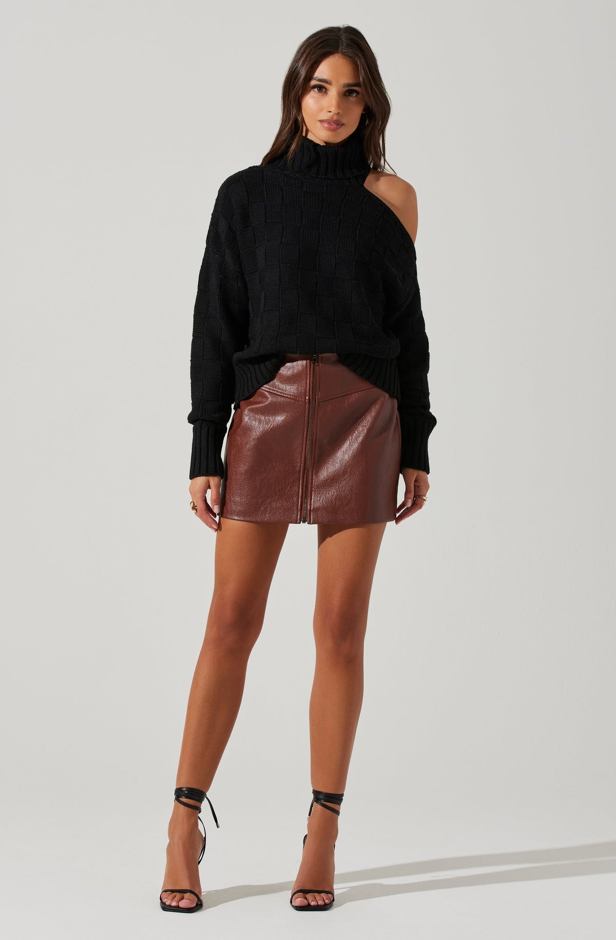 Mock neck cutout sweater hotsell