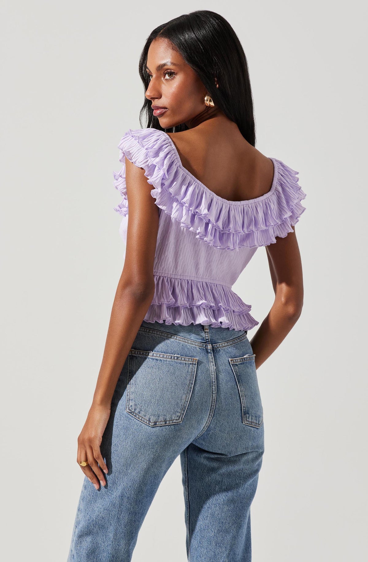 Tie front best sale ruffle top